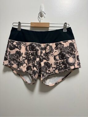 Oiselle Women's Roga Shorts Rose Botanical Size 6